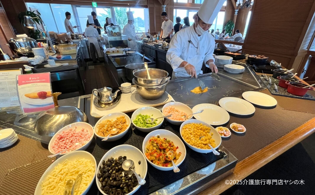介護旅行で沖縄県へ_ホテルで朝食