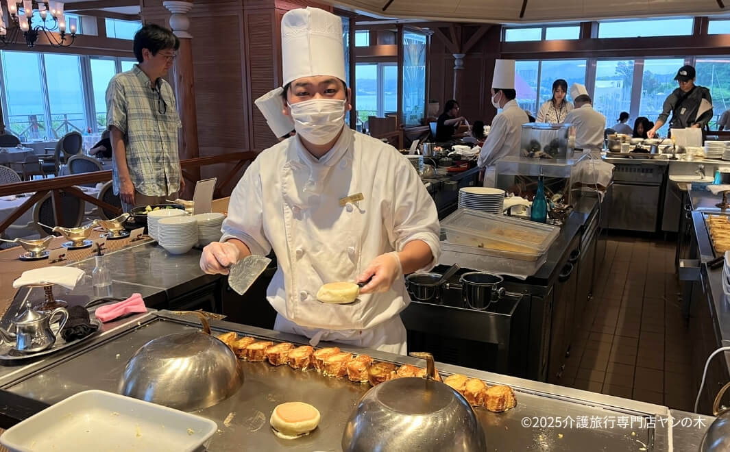 介護旅行で沖縄県へ_ホテルで朝食