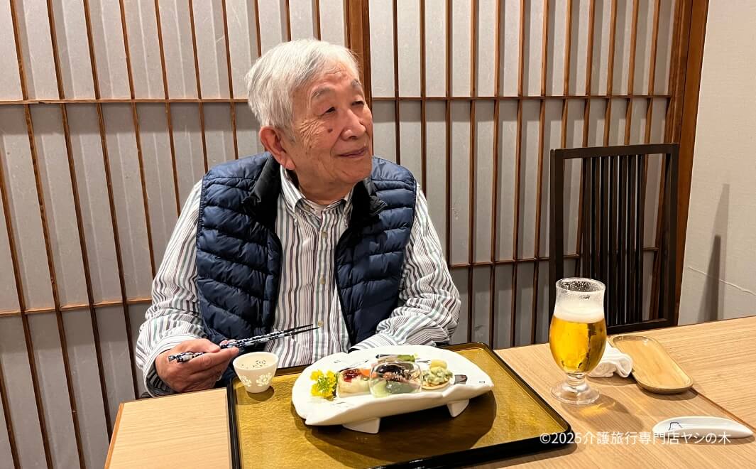 介護旅行で群馬県へ_ホテルで夕食