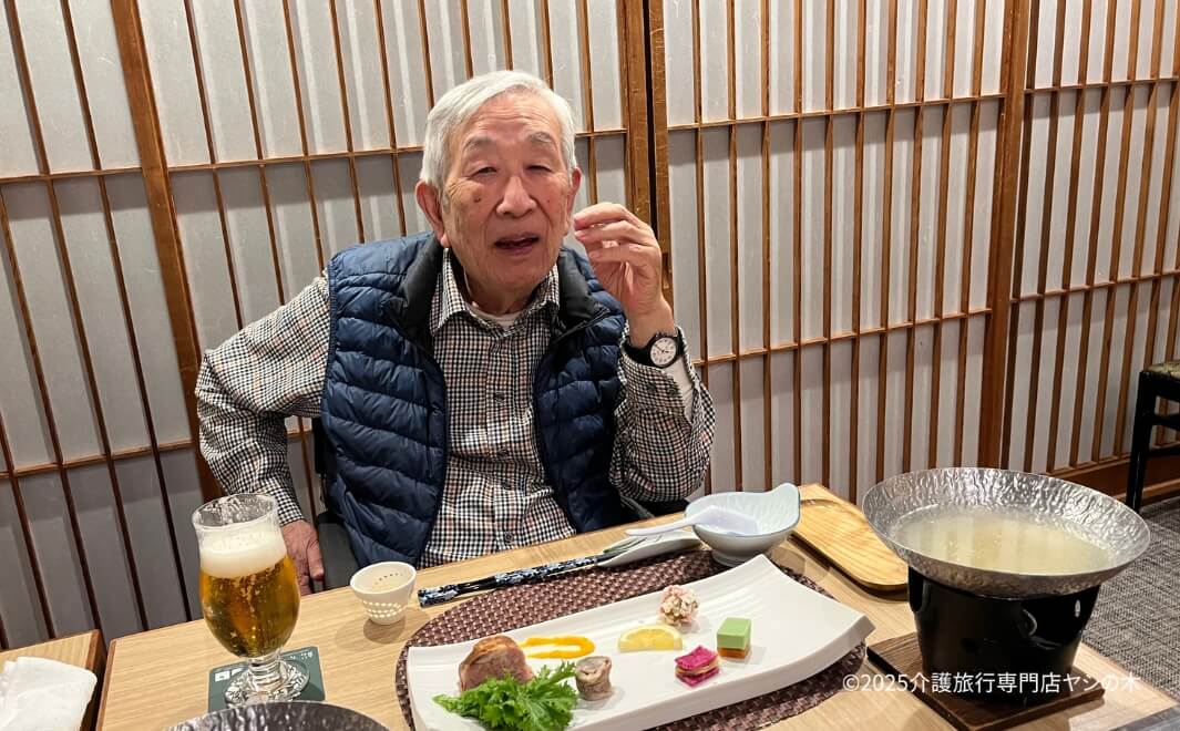 介護旅行で群馬県へ_ホテルで夕食